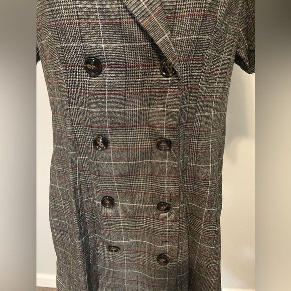 Cute Plaid Double Breasted Dress - Picture 3 of 8